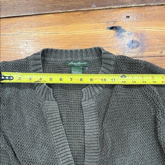 Eddie Bauer Forest Green Knit Cardigan Size Large - Picture 6 of 10